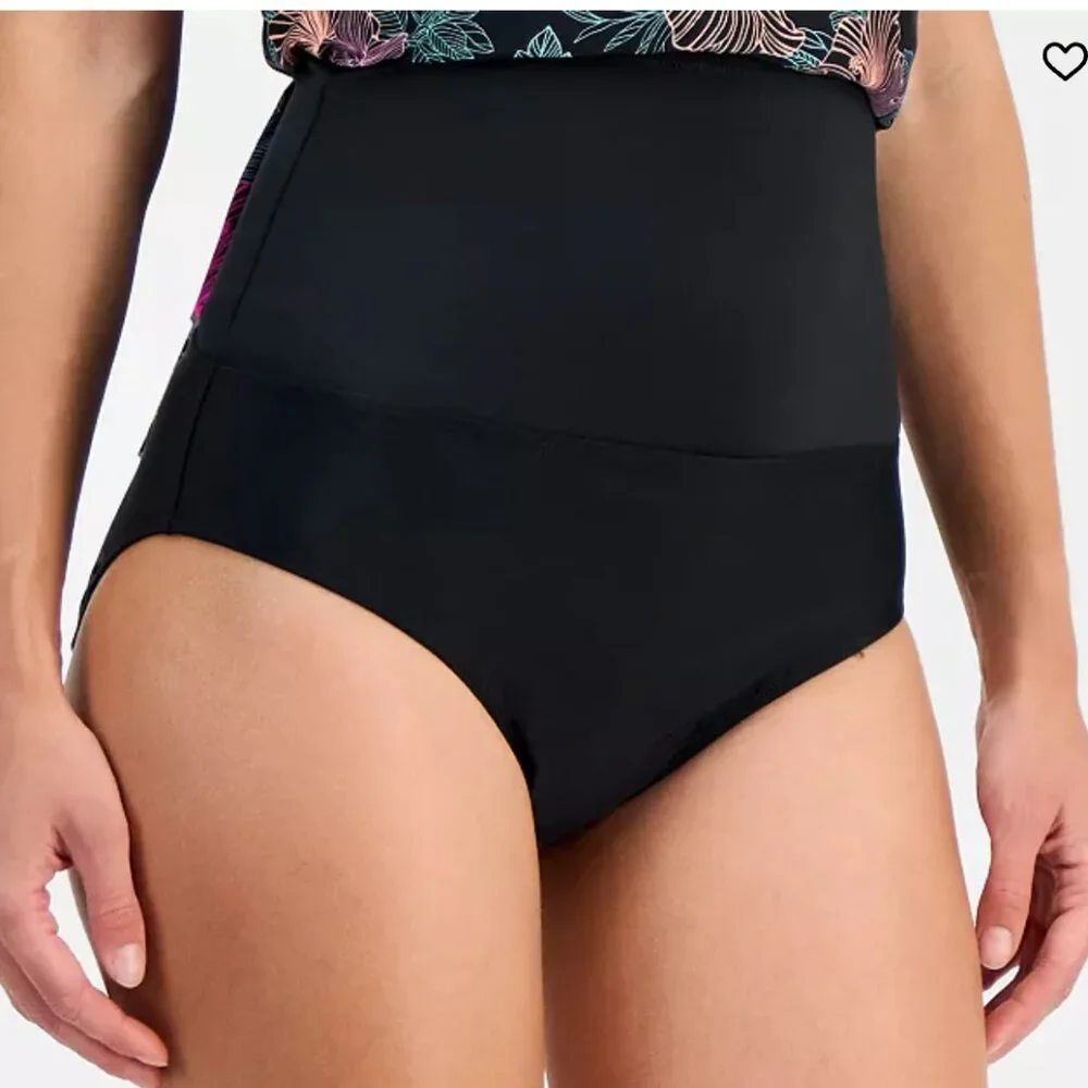 Island Escape High-Waist Tummy Control-Top Bikini Bottoms Sizes 6, 10, 12 - Picture 3 of 10